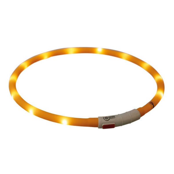 Trixie Opaska LED USB silikonowa XS-XL 70/1cm pomarańczowa