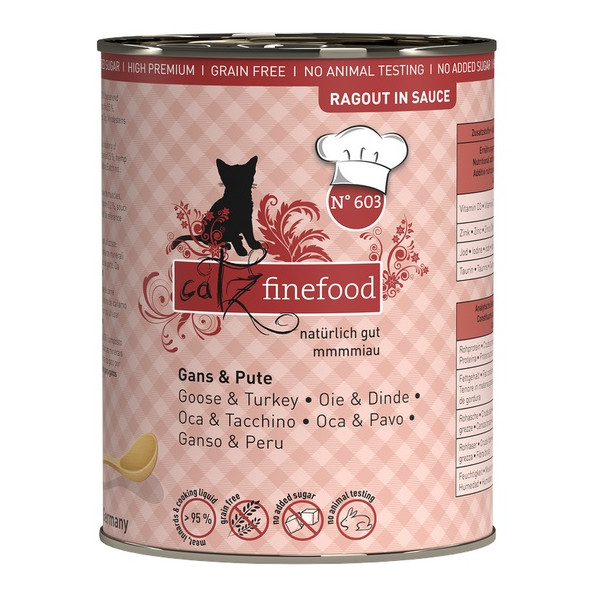 Catz Finefood Ragout N.603 Gęś i Indyk puszka 380g