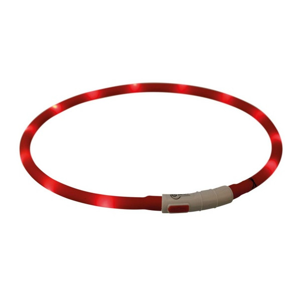 Trixie Opaska LED USB silikonowa XS-XL 70/1cm czerwona