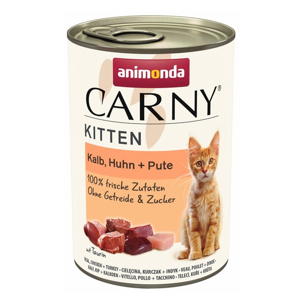 Animonda Carny Kitten Cielęcina + Kurczak + Indyk puszka 400g