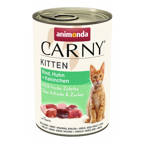 Animonda Carny Kitten Wołowina, Kurczak + Królik puszka 400g