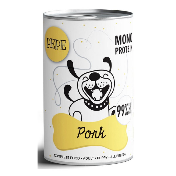 Paka Zwierzaka PEPE Pork (wieprzowina) puszka 400g