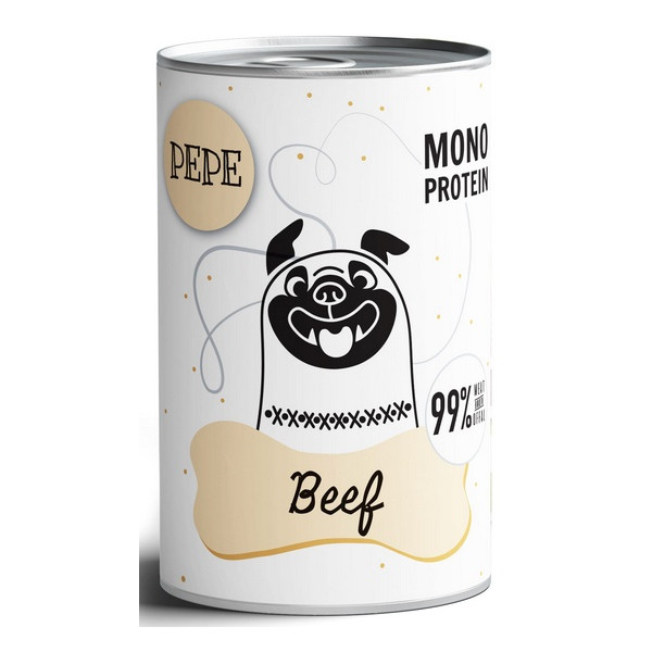 Paka Zwierzaka PEPE Beef (wołowina) puszka 400g