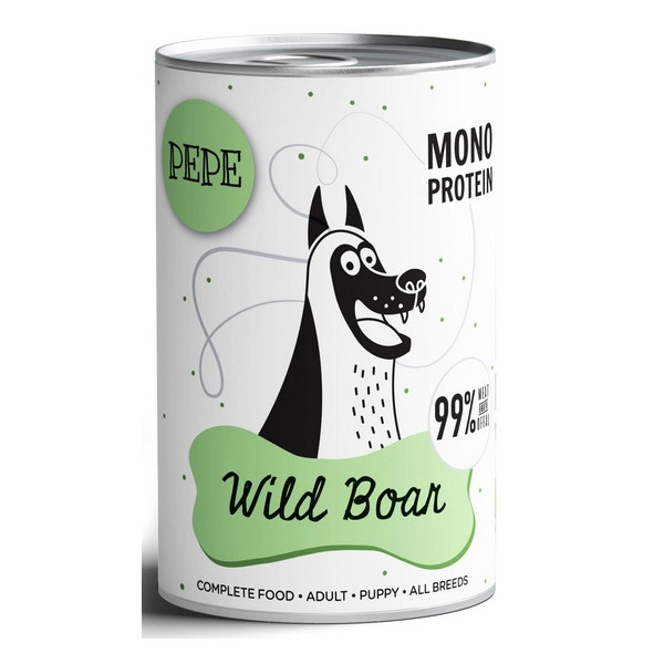 Paka Zwierzaka PEPE Wild Boar (dzik) puszka 400g