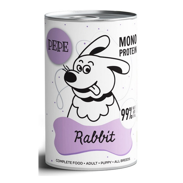 Paka Zwierzaka PEPE Rabbit (królik) puszka 400g