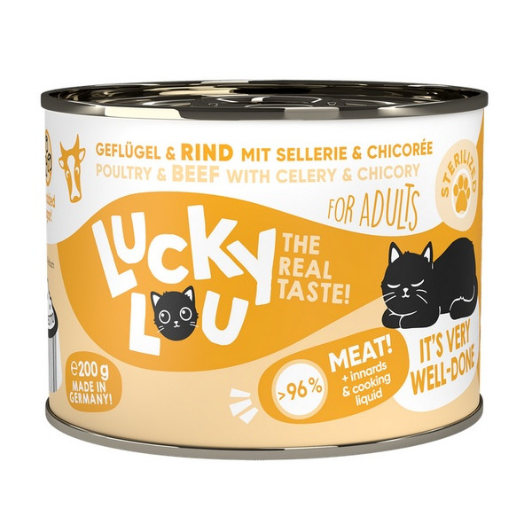 Lucky Lou Lifestage Sterilized Drób i wołowina puszka 200g