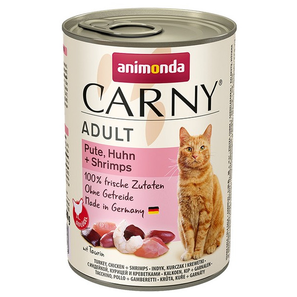 Animonda Carny Adult Indyk, Kurczak + Krewetki puszka 400g