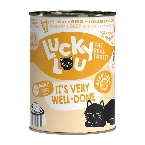 Lucky Lou Lifestage Sterilized Drób i wołowina puszka 400g