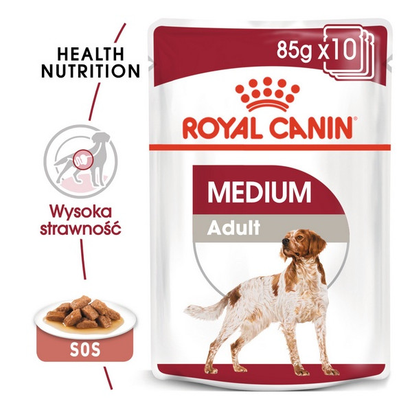 Royal Canin Medium Adult karma mokra w sosie dla psów dorosłych, ras średnich saszetika 140g