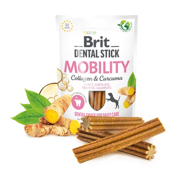 Brit Dental Stick Mobility Collagen & Curcuma 251g