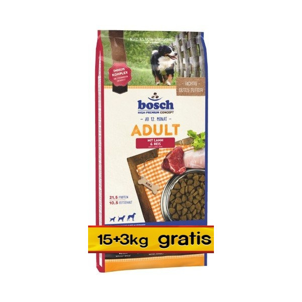 Bosch Adult Lamb & Rice 18kg (15+3kg)