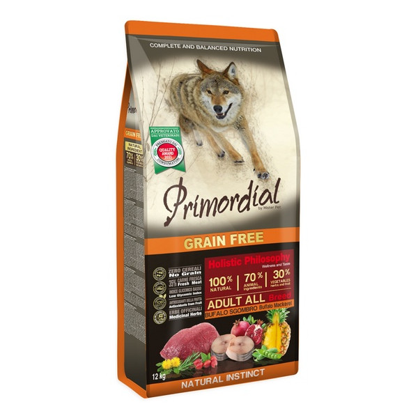 Primordial Dog Grain Free Adult Buffalo & Mackerel 12kg