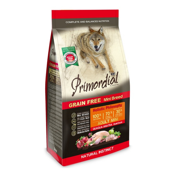 Primordial Dog Grain Free Mini Adult Quail & Duck 2kg