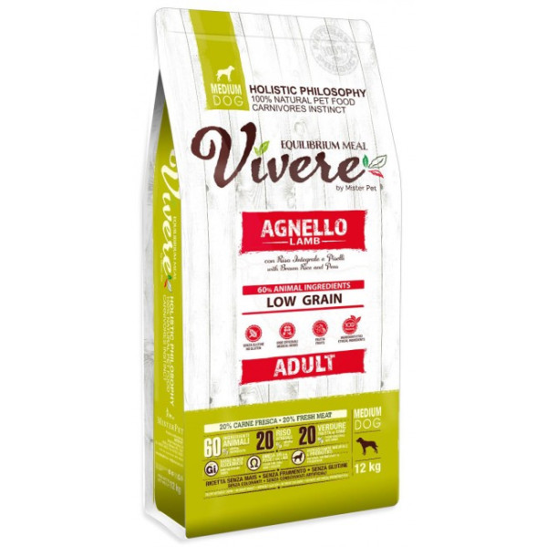 Vivere Dog Medium Adult Lamb 12kg