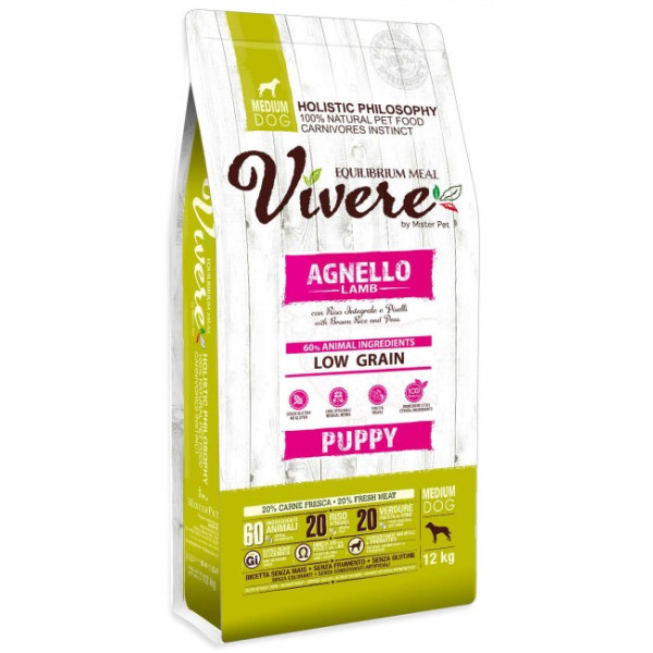 Vivere Dog Medium Puppy Lamb 3kg