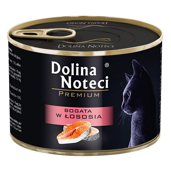 Dolina Noteci Premium Kot Bogata w łososia puszka 185g