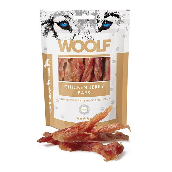 Woolf Chicken Jerky Bars 100g