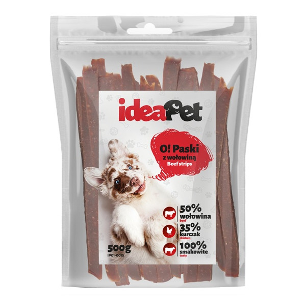 IdeaPet Paski z wołowiną 500g