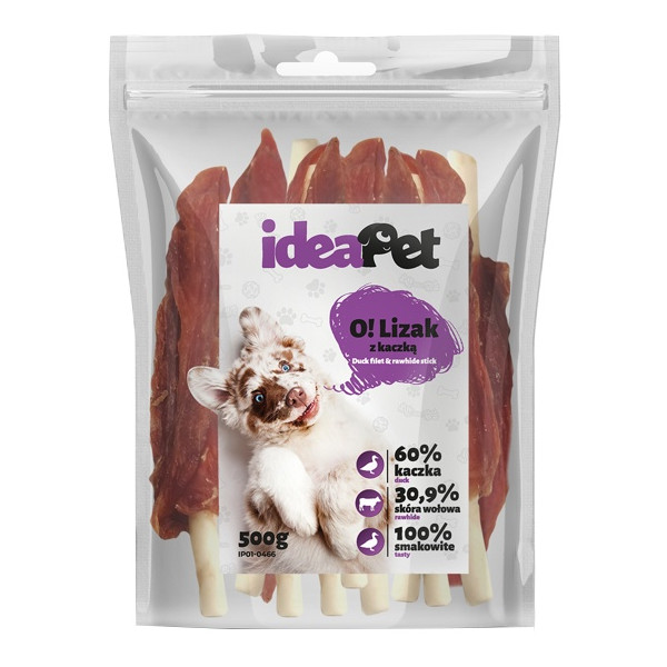 IdeaPet Lizak z kaczką 500g