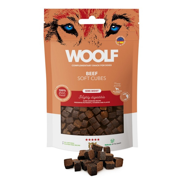 Woolf Soft Cubes Monoprotein Beef 100g