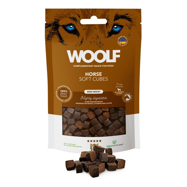 Woolf Soft Cubes Monoprotein Horse 100g