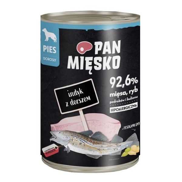 Pan Mięsko Karma mokra dla psa Indyk z dorszem puszka 400g