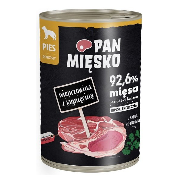 Pan Mięsko Karma mokra dla psa Wieprzowina z jagnięciną puszka 400g