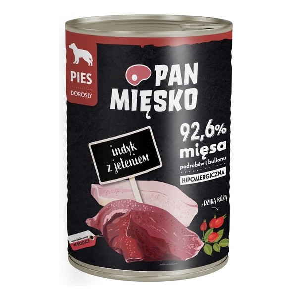 Pan Mięsko Karma mokra dla psa Indyk z jeleniem puszka 400g