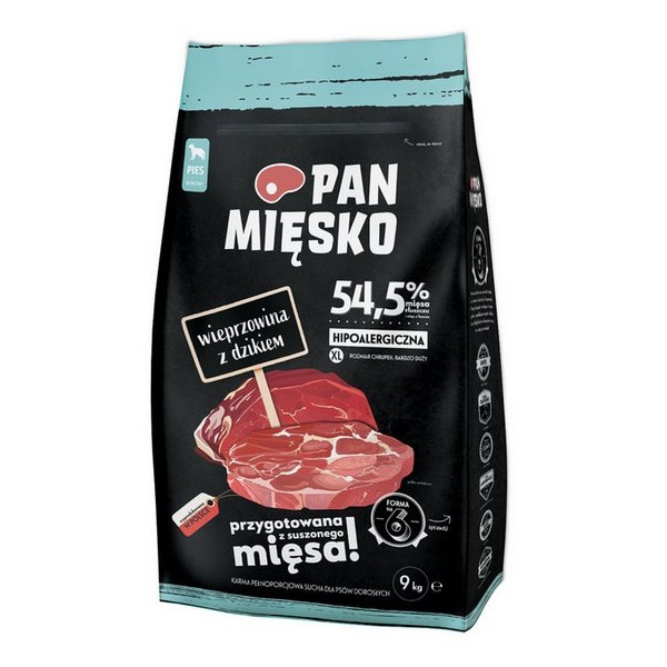 Pan Mięsko Karma sucha dla psa - wieprzowina i dzik chrupki XL 9kg