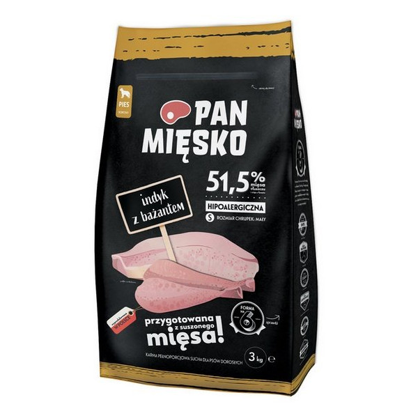 Pan Mięsko Karma sucha dla psa - indyk i bażant chrupki S 3kg