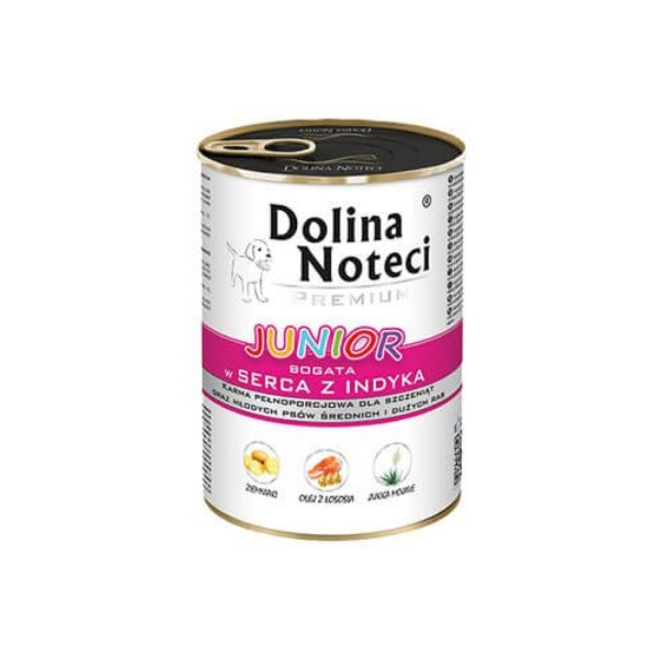 Dolina Noteci Premium Pies Junior Serca indyka puszka 400g