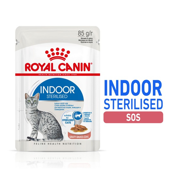 Royal Canin Indoor Sterilised sos karma mokra dla kotów dorosłych sterylizowanych, przebywających w domu saszetka 85g