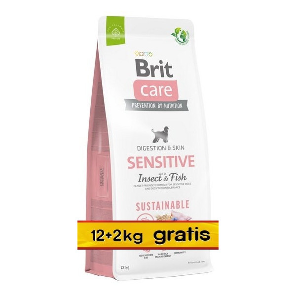 Brit Care Sustainable Sensitive Insect & Fish 14kg (12+2kg gratis)