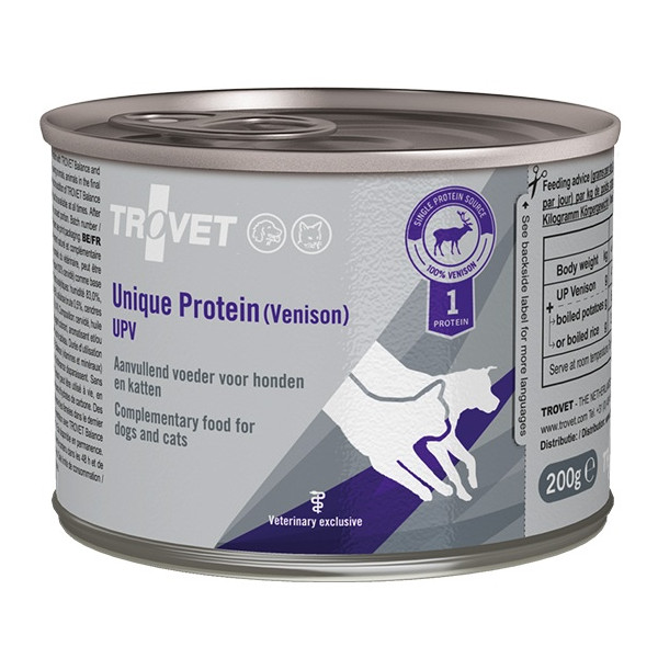 Trovet Unique Protein UPV Dziczyzna dla psa i kota puszka 200g