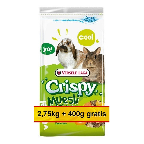 Versele-Laga Crispy Muesli Rabbit - pokarm dla królika 3,15kg (2,75kg+400g gratis)