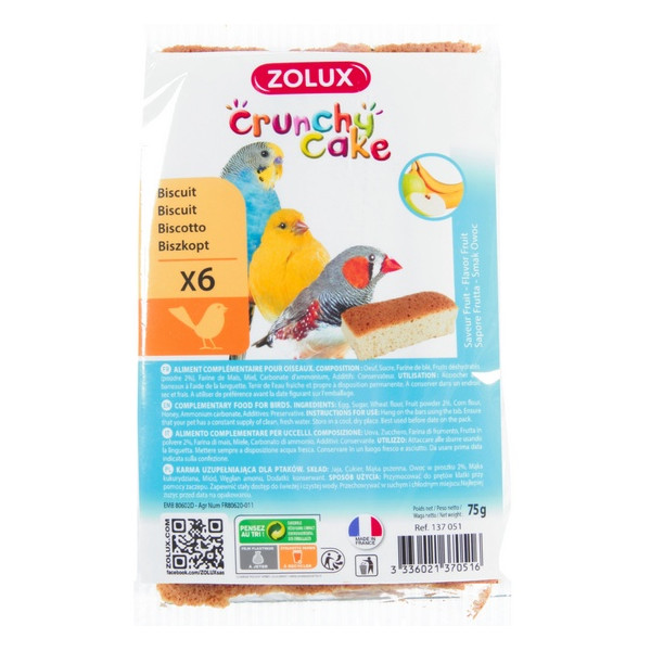 Zolux Crunchy Cake jabłko/banan 6szt