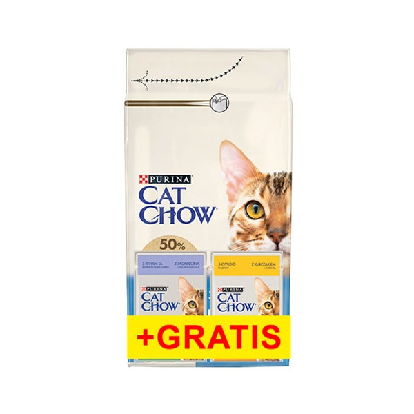 Purina Cat Chow 3in1 z indykiem 1,5kg + saszetki 2x85g gratis