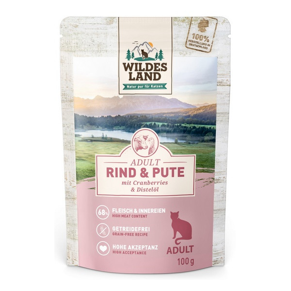 Wildes Land Cat Classic Adult Rind & Pute saszetka 100g