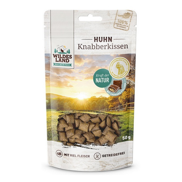 Wildes Land Cat Knabberkissen Huhn 50g