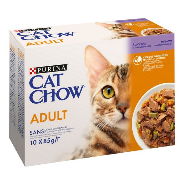 Purina Cat Chow Jagnięcina i zielona fasolka saszetki 10x85g