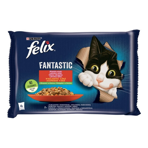 Felix Fantastic Wiejskie Smaki wołowina/kurczak w galaretce saszetki 4x85g