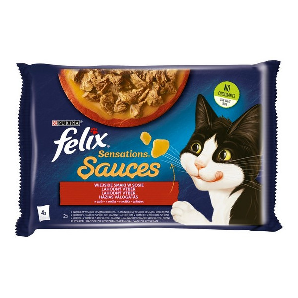 Felix Sensations Sauces Wiejskie Smaki indyk/jagnięcina w sosie saszetki 4x85g