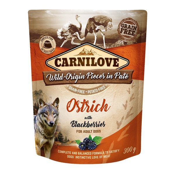 Carnilove Dog Ostrich & Blackberries - struś i jeżyny saszetka 300g