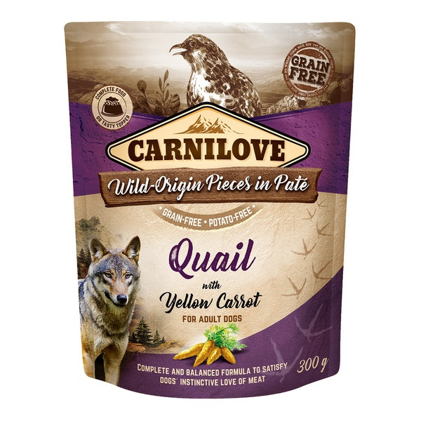 Carnilove Dog Quail & Yellow Carrot - przepiórka i żółta marchew saszetka 300g