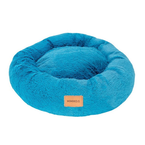 MIMIKO Pets Legowisko Shaggy okrągłe L 60cm turkusowe