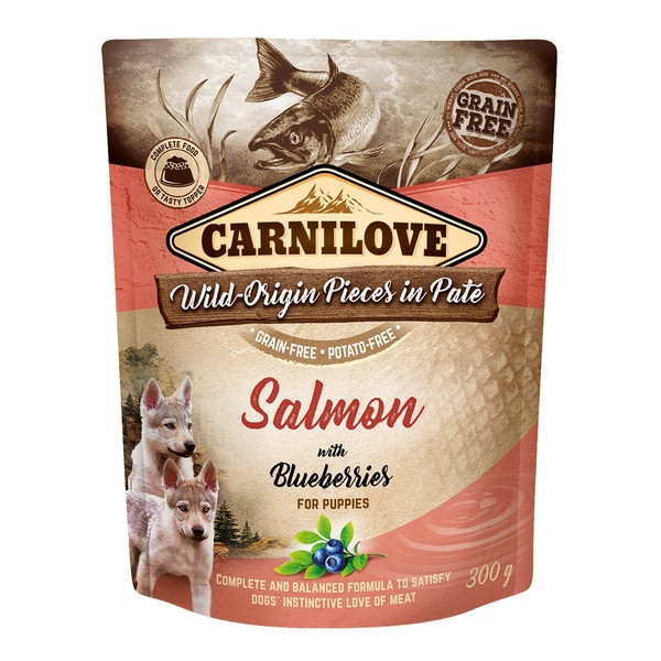 Carnilove Dog Salmon & Blueberries for Puppies - łosoś i jagody saszetka 300g