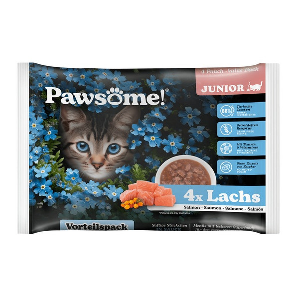 Pawsome Junior Lachs - łosoś saszetki 4x85g