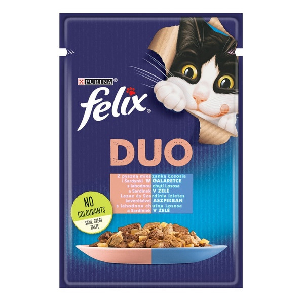 Felix Fantastic Duo sardynka/łosoś galaretka saszetka 85g