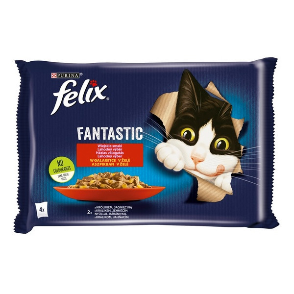 Felix Fantastic Wybór Mięs (królik+jagnięcina) w galaretce saszetka 4x85g