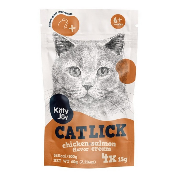 Kitty Joy Cat Lick Kurczak & Łosoś Cream 4x15g